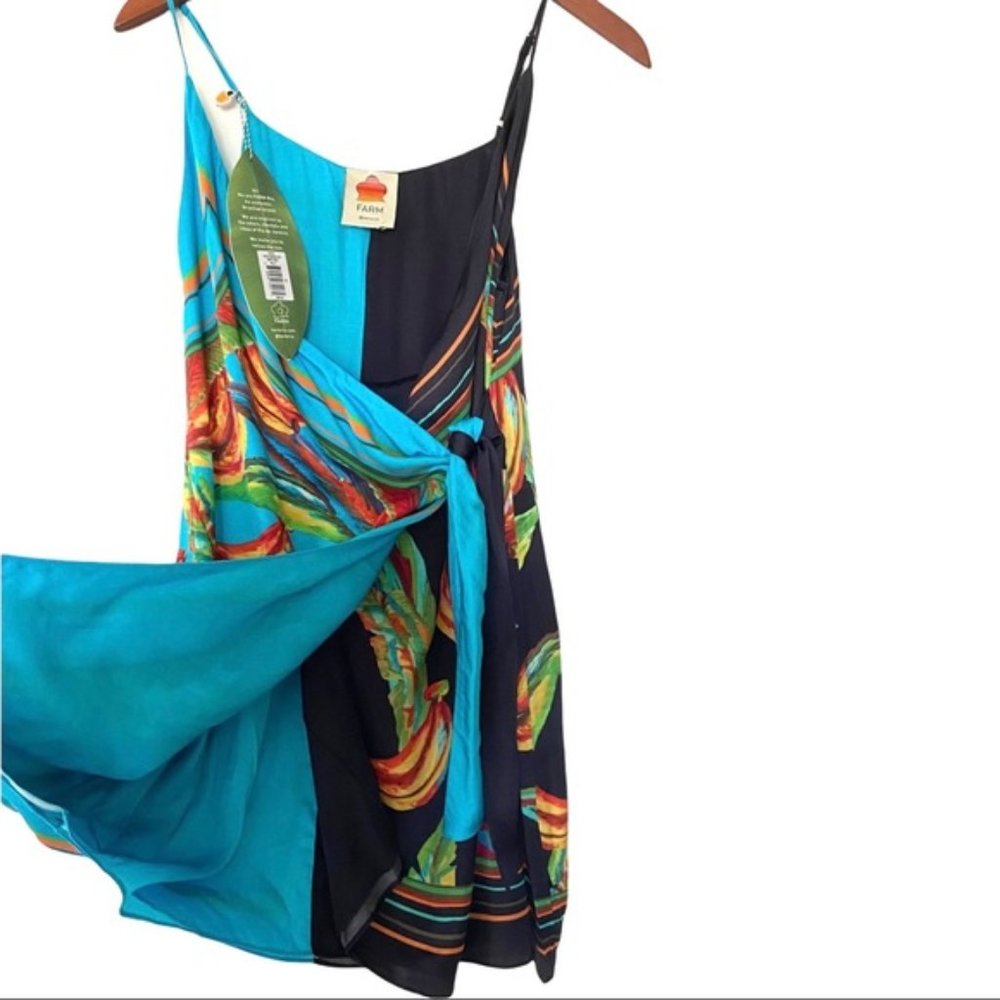 Farm Rio Mixed Banana Mini Wrap Dress - Picture 3 of 12